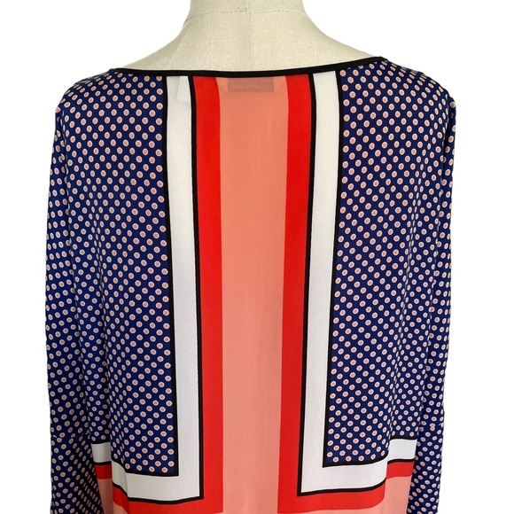 COUNTRY ROAD Sz10 blue, red and white 3/4 sleeve dress with zipper details 🥇 - Picture 7 of 10